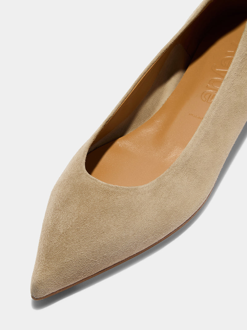 Cassy Pointed-Toe Suede Flats
