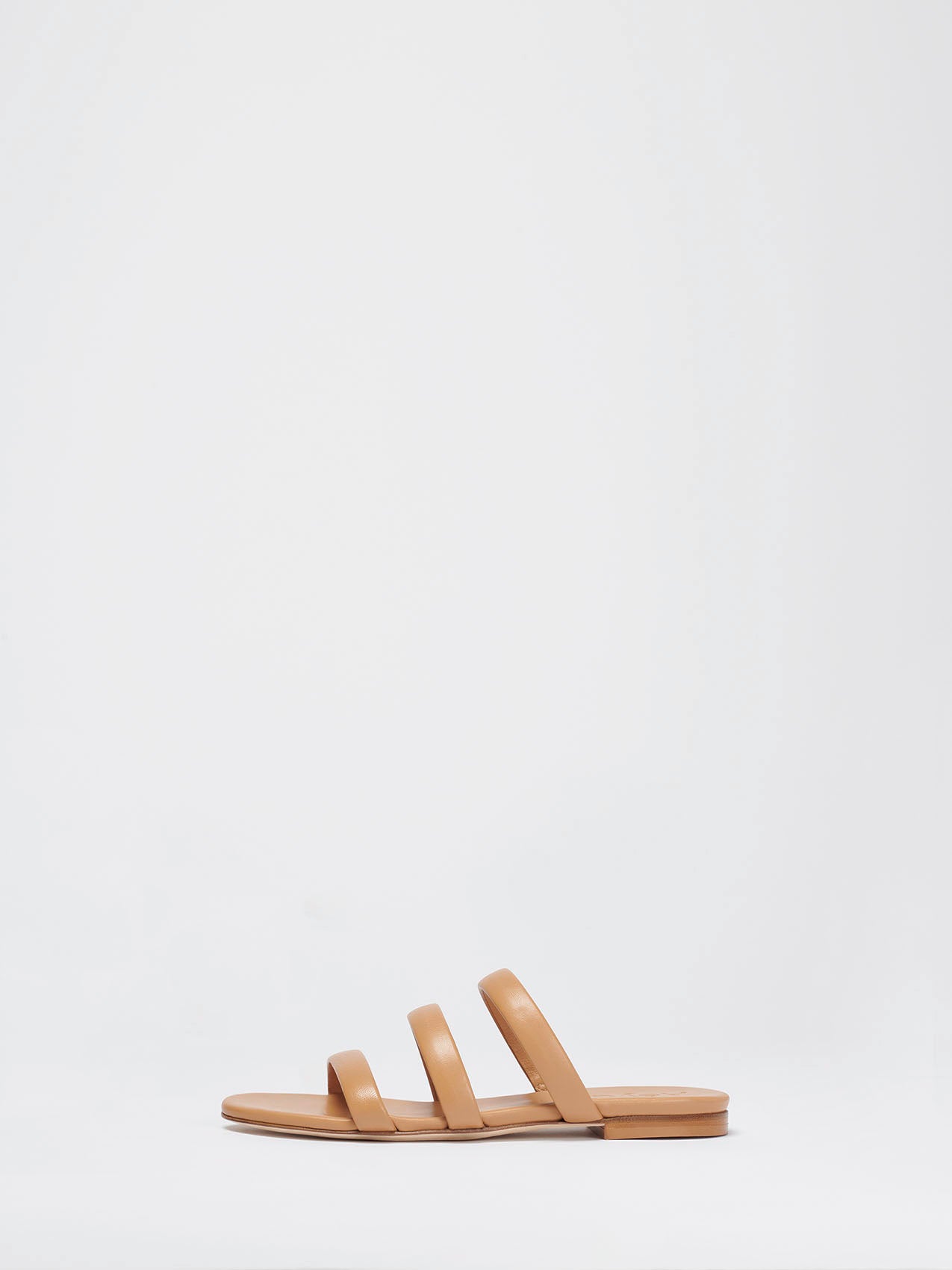 Aeyde | Chrissy Hazelnut Nappa Leather Flat Sandals for Women | Hazelnut Nappa | Round Toe | Flat Heel | Luxury Materials | Handmade in Italy