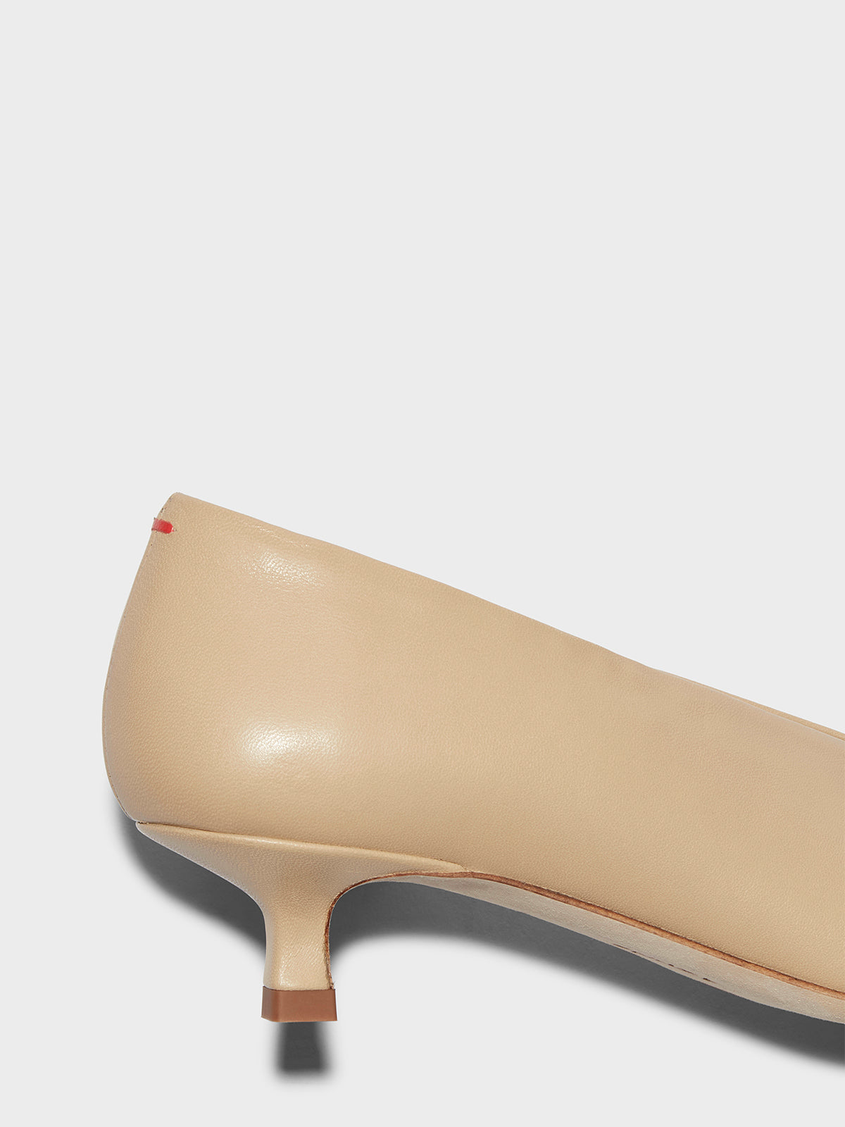 Aeyde | Clara Leather Pumps Leather Pumps for Women | Latte Nappa | Pointed Toe | Low Heel | Heel Details