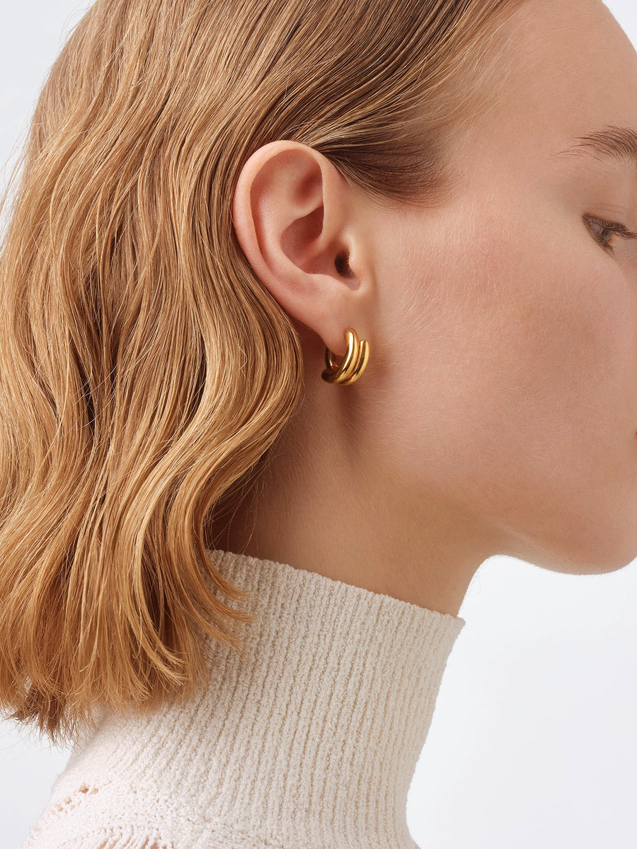 Clyde 18kt Gold-Plated Hoop Earrings