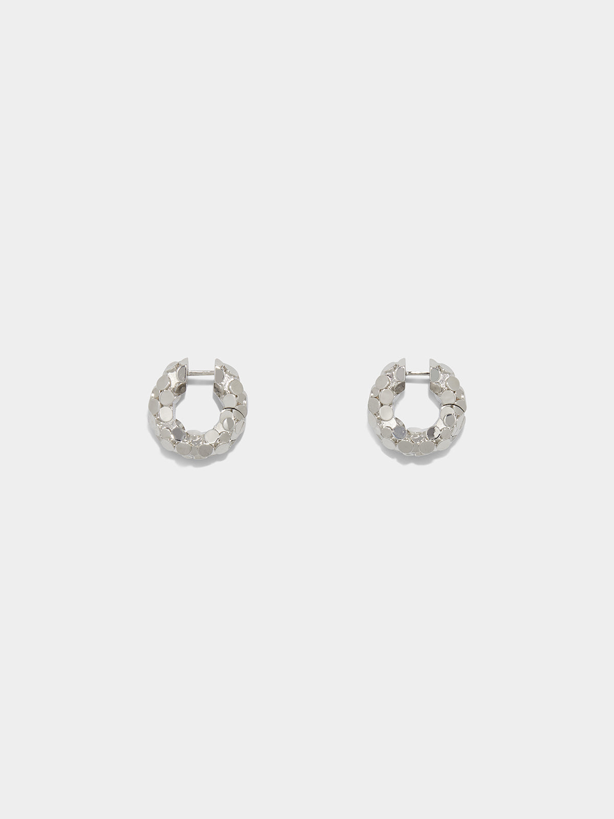 Cooper Medium Palladium-Plated Hoop Earrings - Image 1