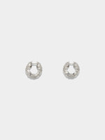 Cooper Medium Palladium-Plated Hoop Earrings - Image 1