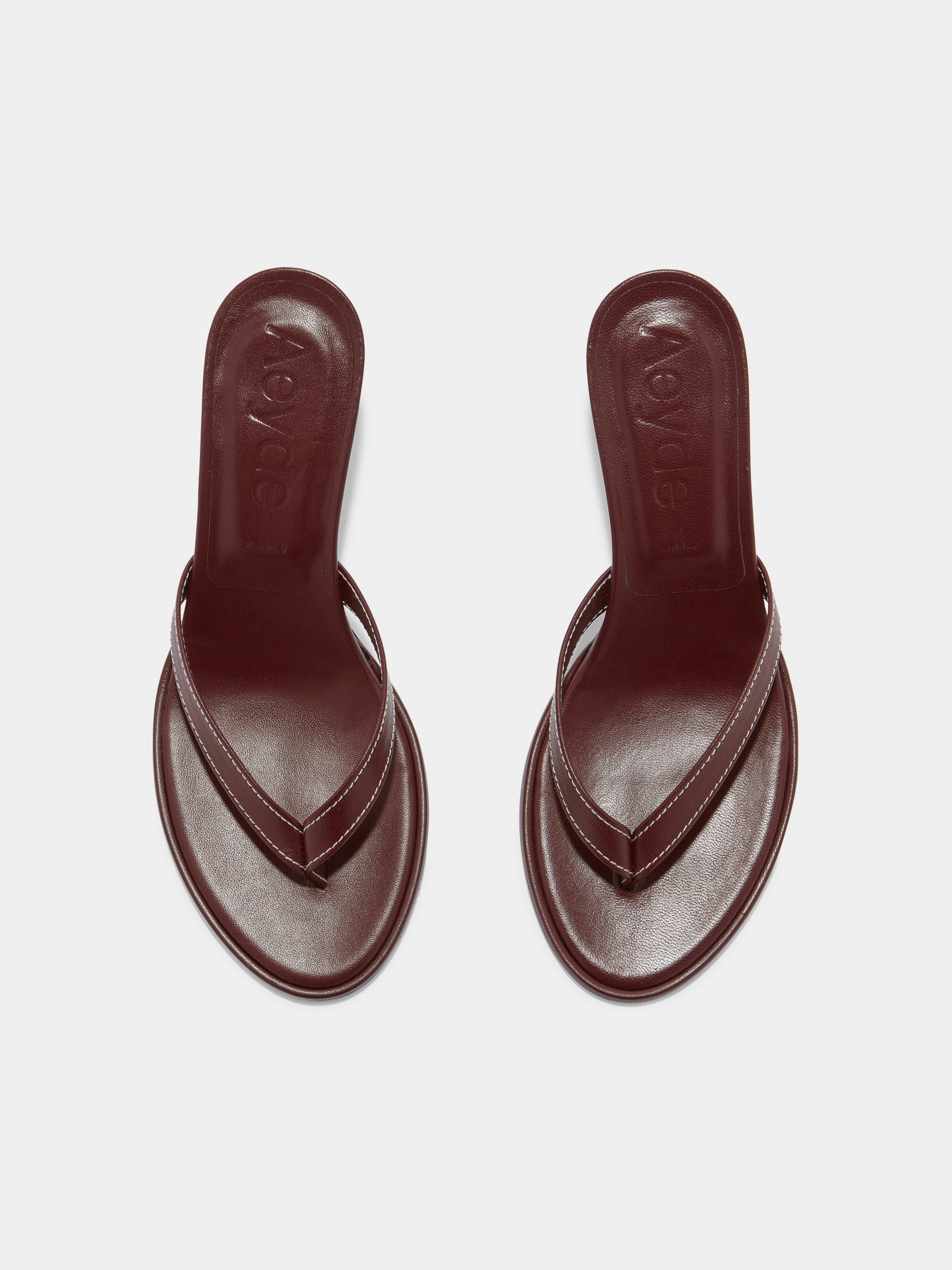サンダル・ミュール aeyde SS25 75 mm (DAPHNE NAPPA LEATHERBLACK) Daphne Heeled Flip Flop Sandals – Aeyde