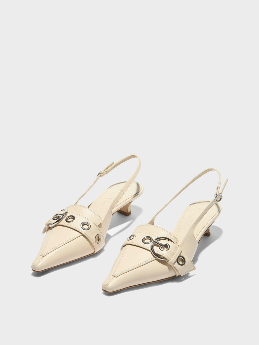 Davina Eyelet Slingback Pumps