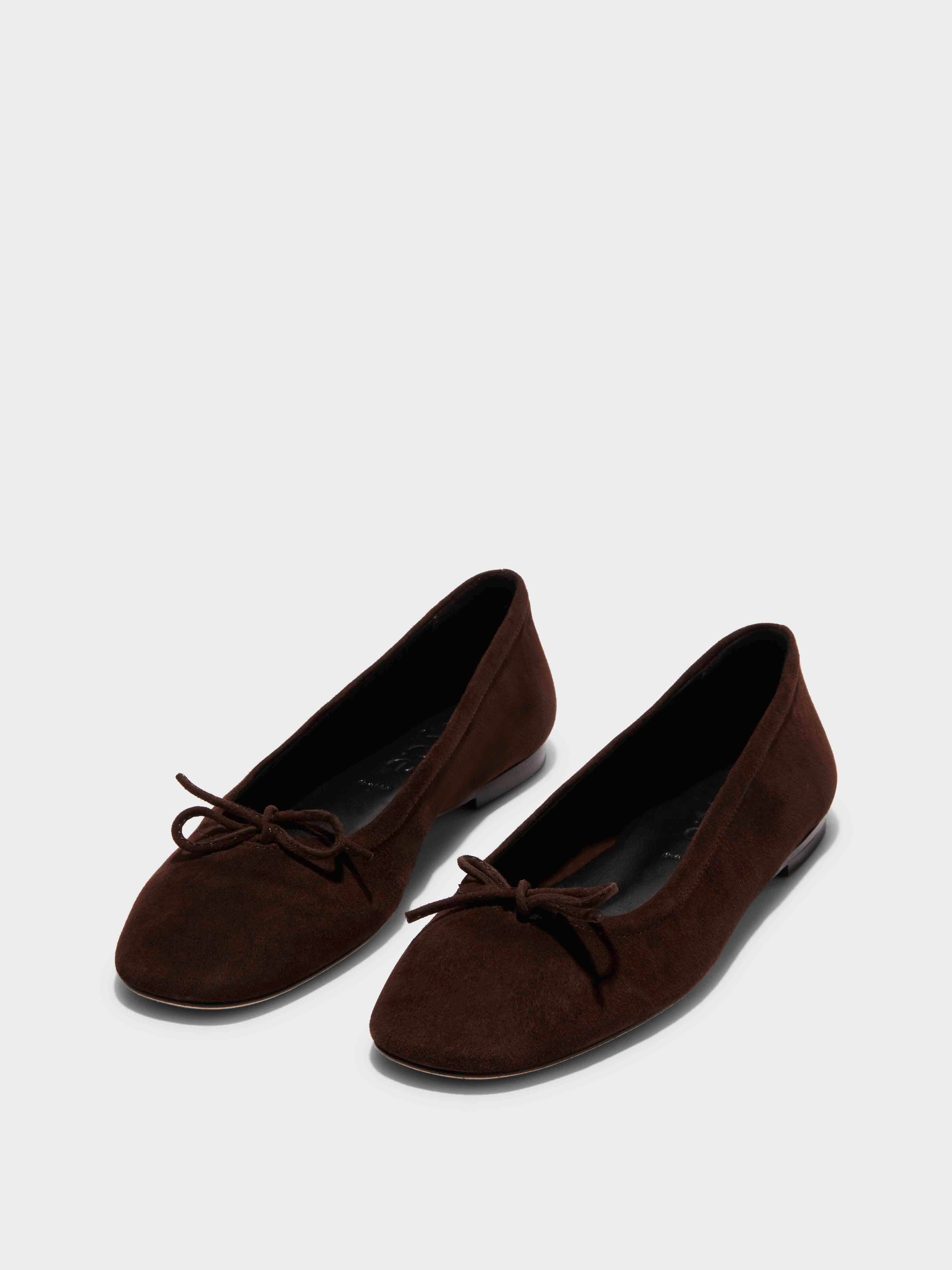 「AEYDE」DELFINA スエード バレエシューズ Delfina Snake-Effect Leather Ballet Flats – Aeyde
