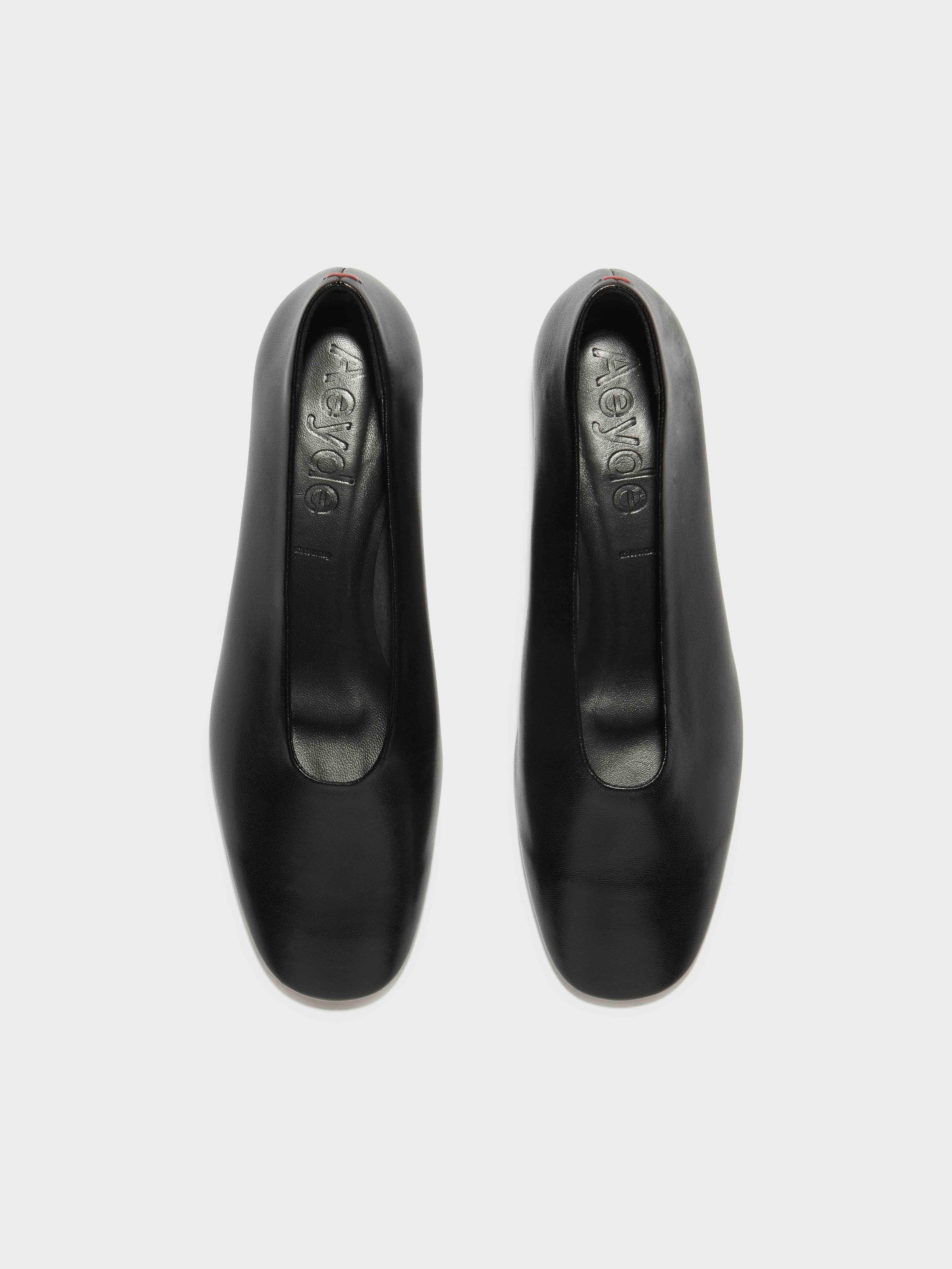 【関税込み】Aeyde ブラック Delia レザー フラットシューズ Aeyde | DELIA Black Leather Flat
