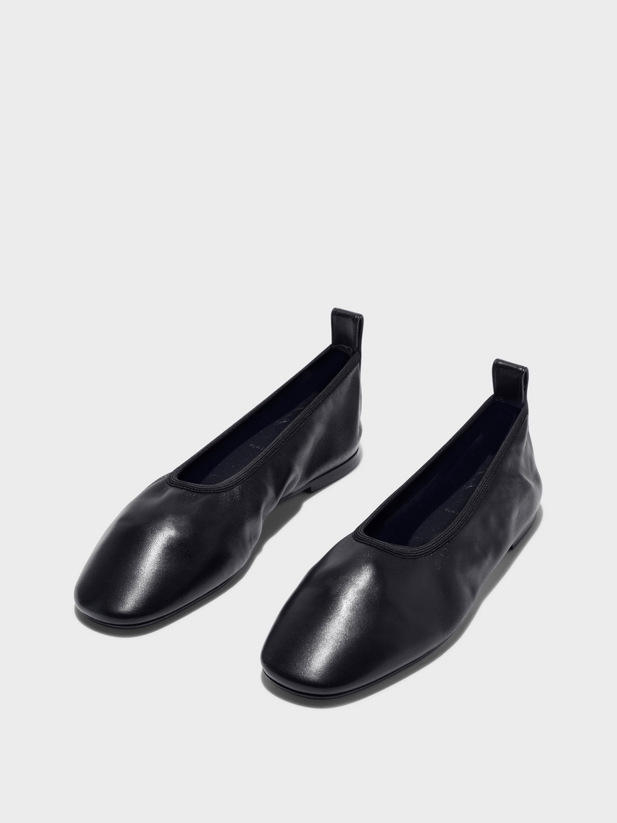 Aeyde | Dex Leather Flats Leather Flats for Women | Black Nappa | Round Toe | Flat Heel | Luxury Materials | Handmade in Italy