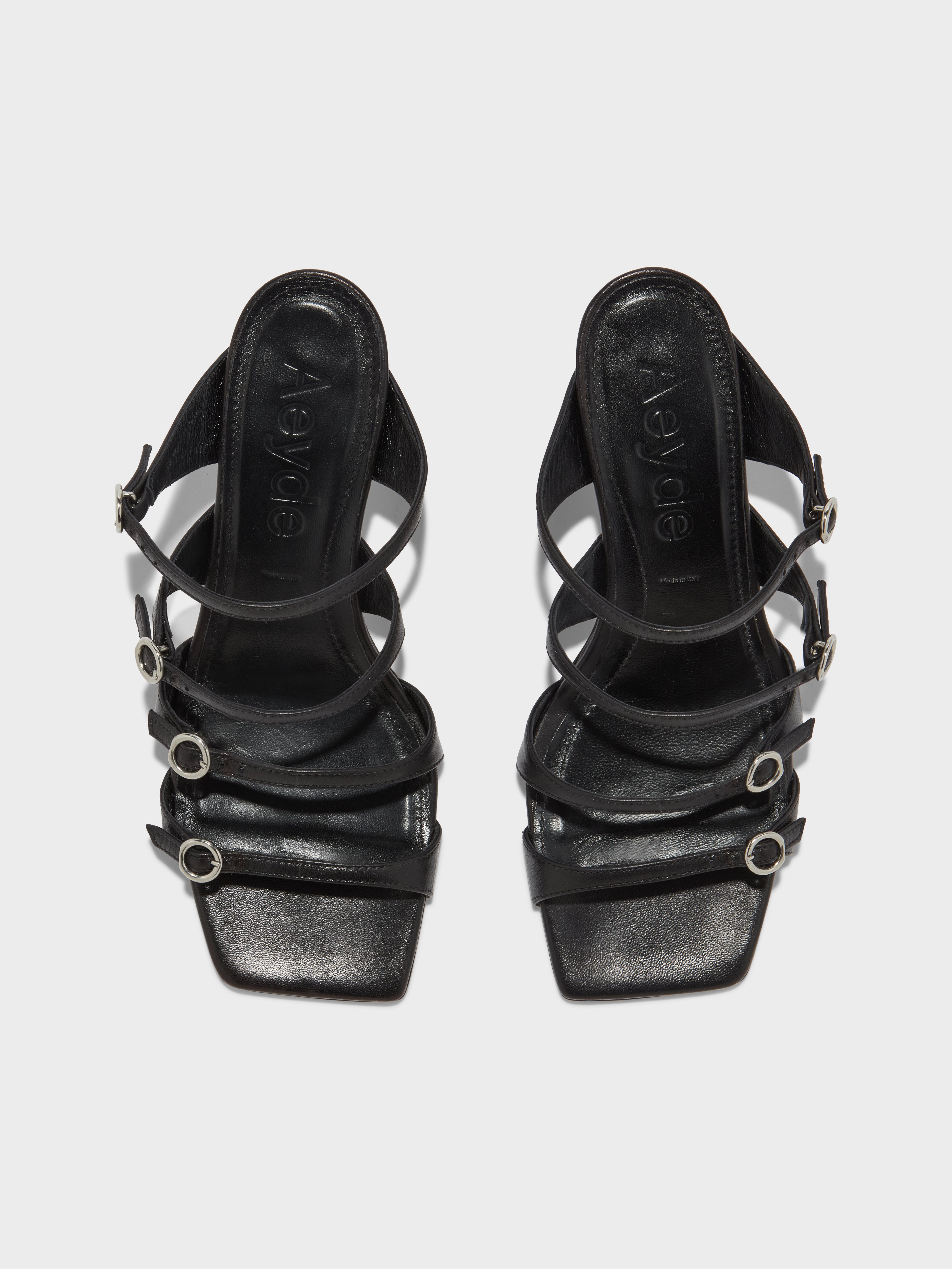 【関税込み】Aeyde ブラック Eanna ナッパレザー ヒールサンダル Eanna Leather Mule – Aeyde