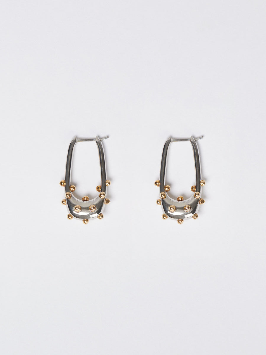 Elias Palladium and 18kt Gold-Plated Hoop Earrings