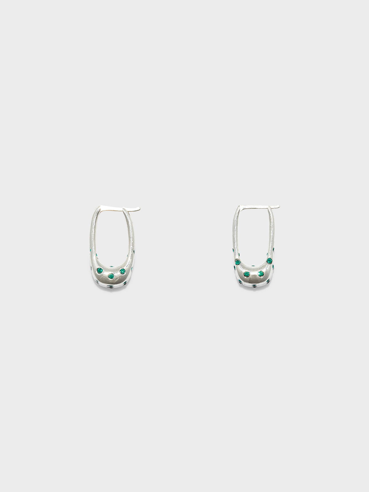 Elijah Crystal and Palladium-Plated Hoop Earrings - Image 1