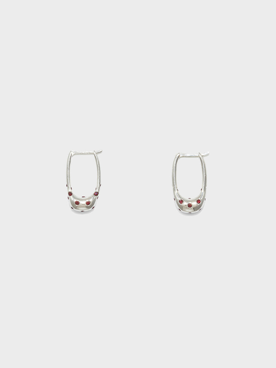 Elijah Crystal and Palladium-Plated Hoop Earrings