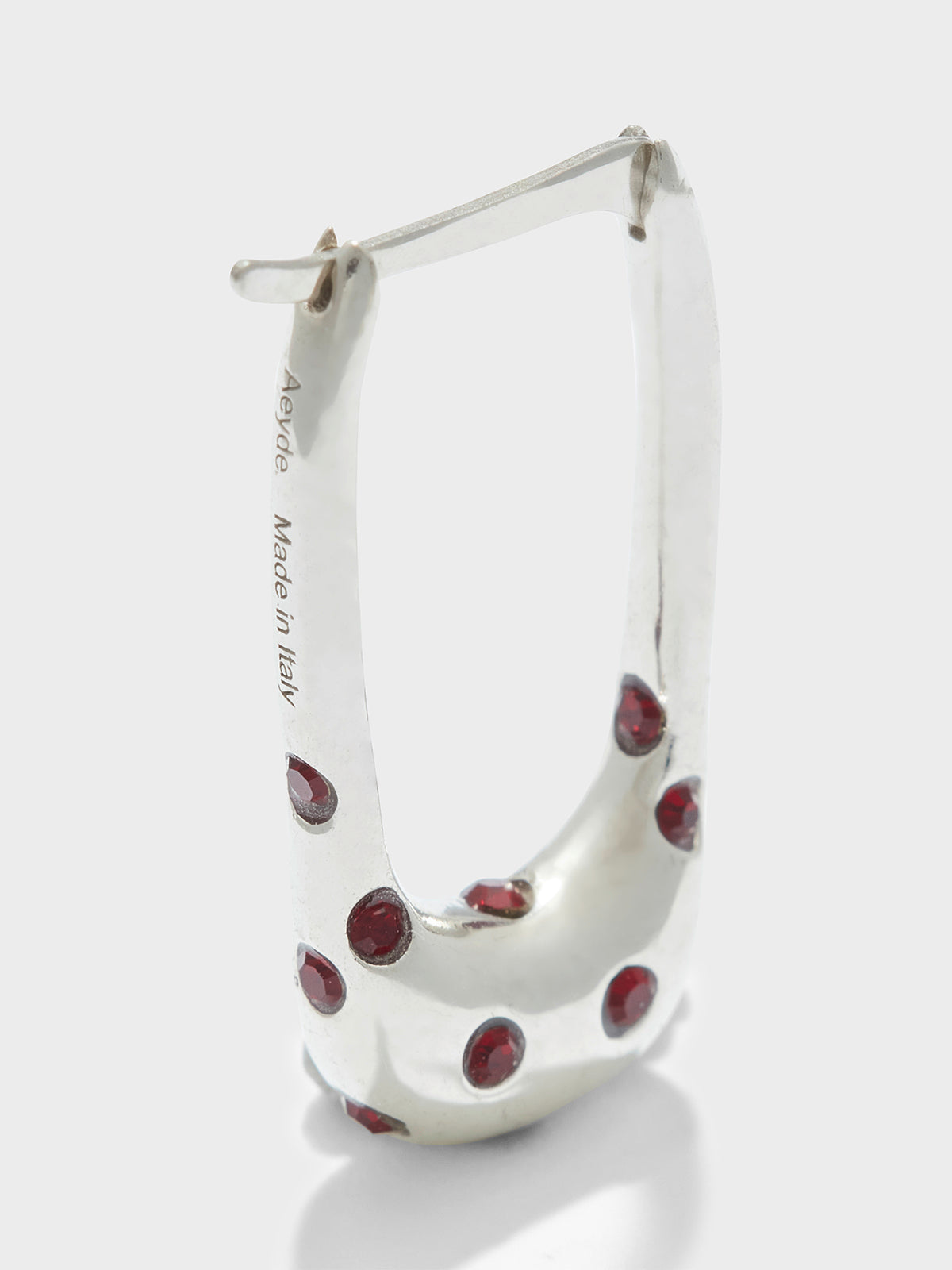 Elijah Crystal and Palladium-Plated Hoop Earrings - Image 5