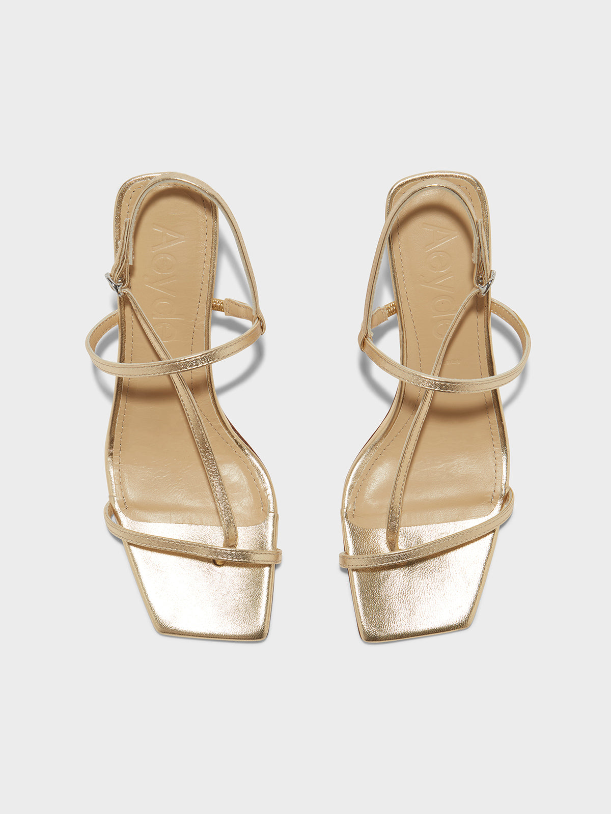 サンダル・ミュール AEYDE Elise leather thong sandals Oro Aeyde | ELISE Gold Leather Heeled Sandal