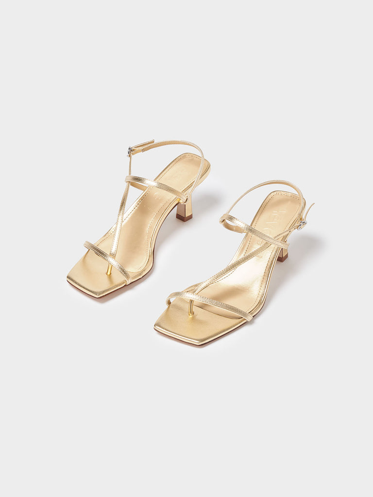 Aeyde | ELISE Gold Leather Heeled Sandal