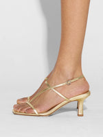 Aeyde | ELISE Gold Leather Heeled Sandal
