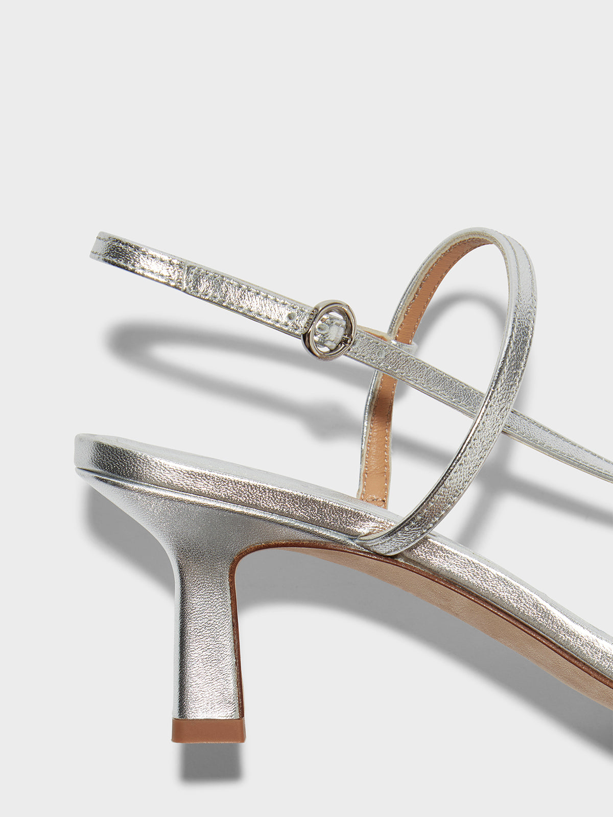 Aeyde | ELISE Silver Leather Heeled Sandal