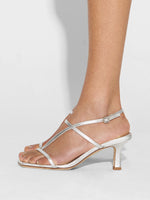 Aeyde | ELISE Silver Leather Heeled Sandal