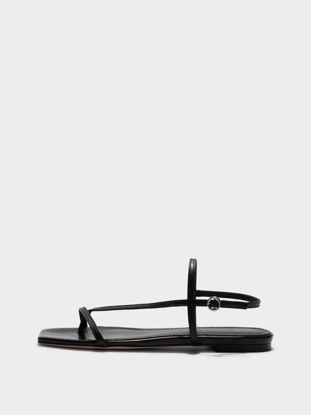 サンダル・ミュール AEYDE Ella leather thong sandals Aeyde | ELLA Black Leather Flat Sandal