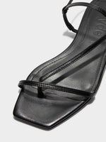 Aeyde | ELLA Black Leather Flat Sandal