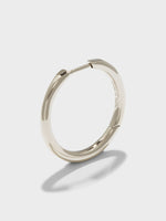 Elona Medium Palladium-Plated Hoop Earrings - Image 2