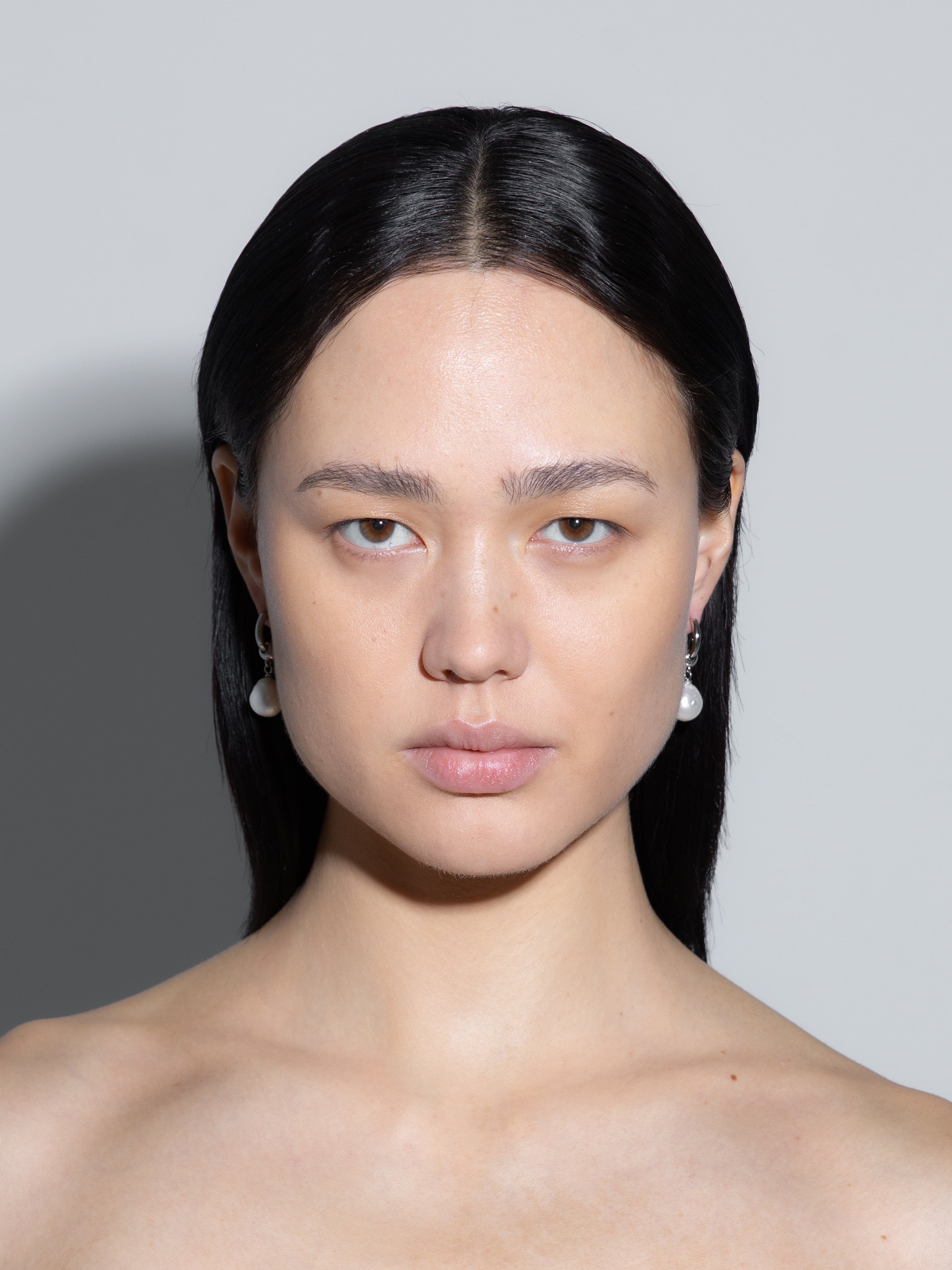 【HYERES LOR】25SS★ H Edition SL Pearl 1Touch Earrings 12mm Labulgara White Pearl Horizon Mini Thread Earring - At