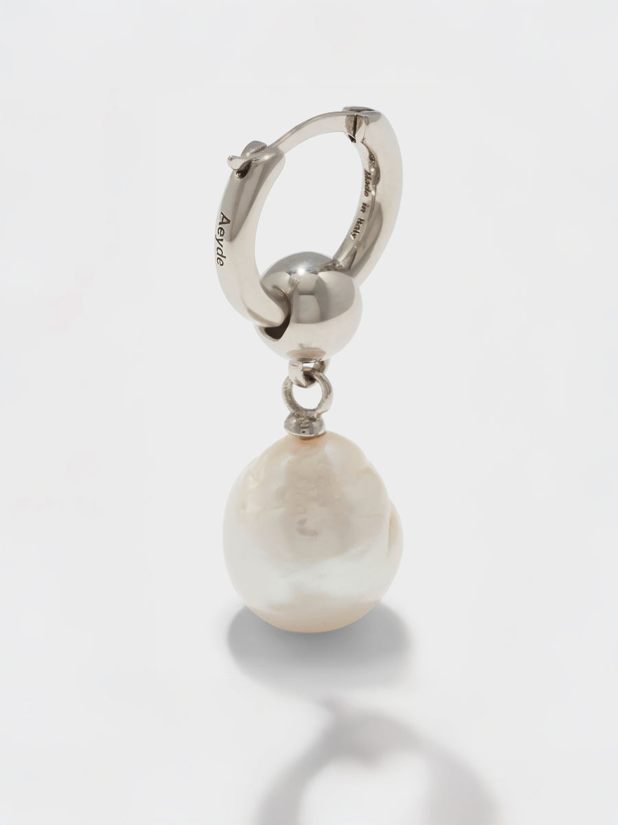 Elvin Pearl and Palladium-Plated Earrings