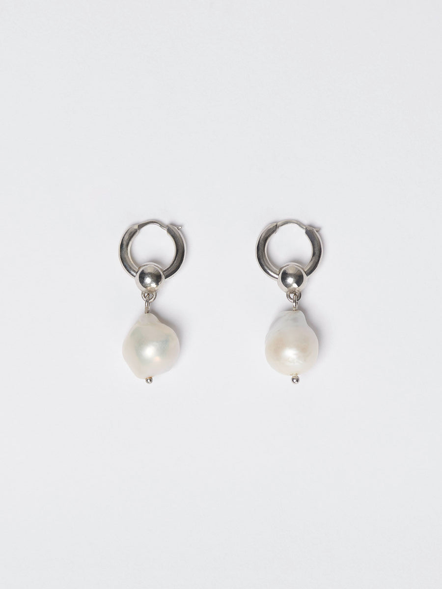 Elvin Pearl and Palladium-Plated Earrings