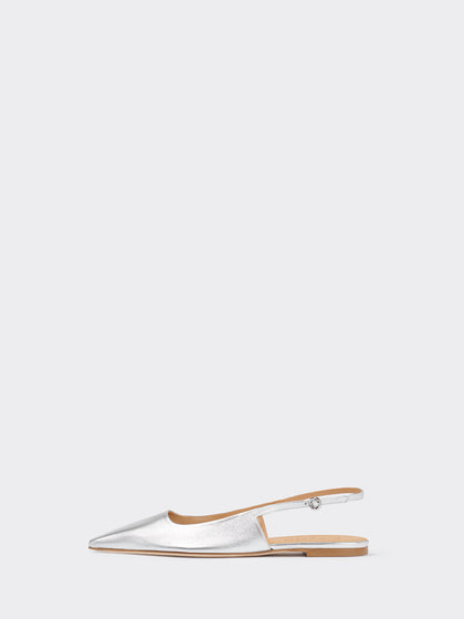Silver slingback flats outlet