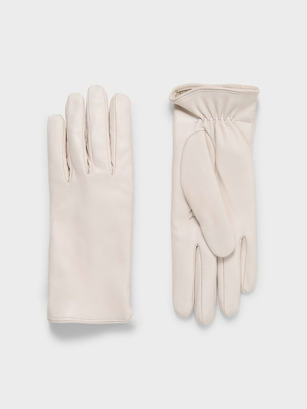 Aeyde Gabriel Gloves, White, Nappa Leather , Size M, Women's