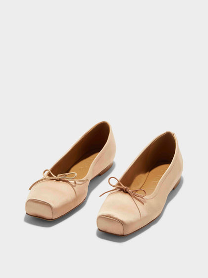 Gabriella Satin Ballet Flats – Aeyde