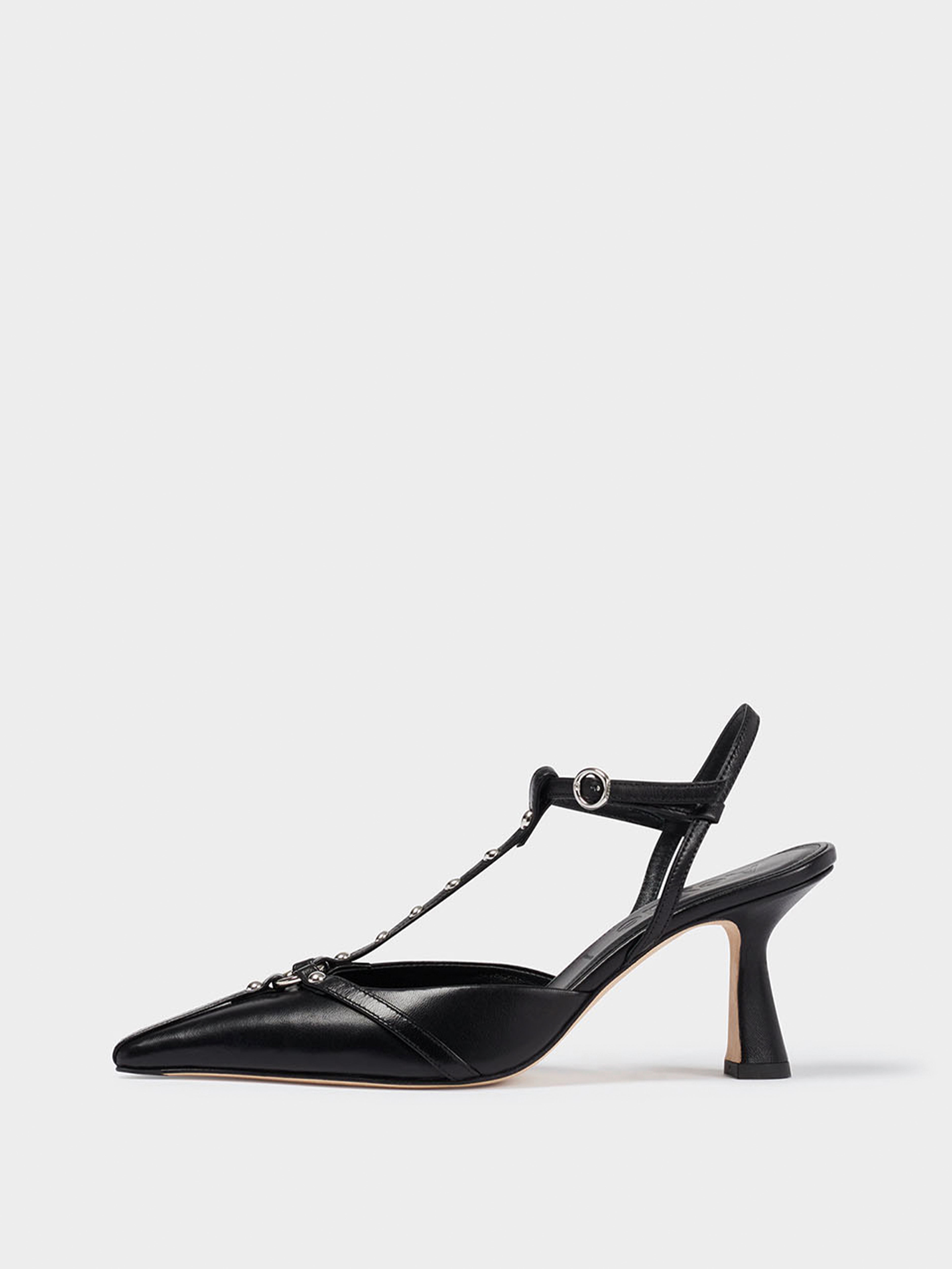 Saskia Leather T-Bar Pumps - Image 1