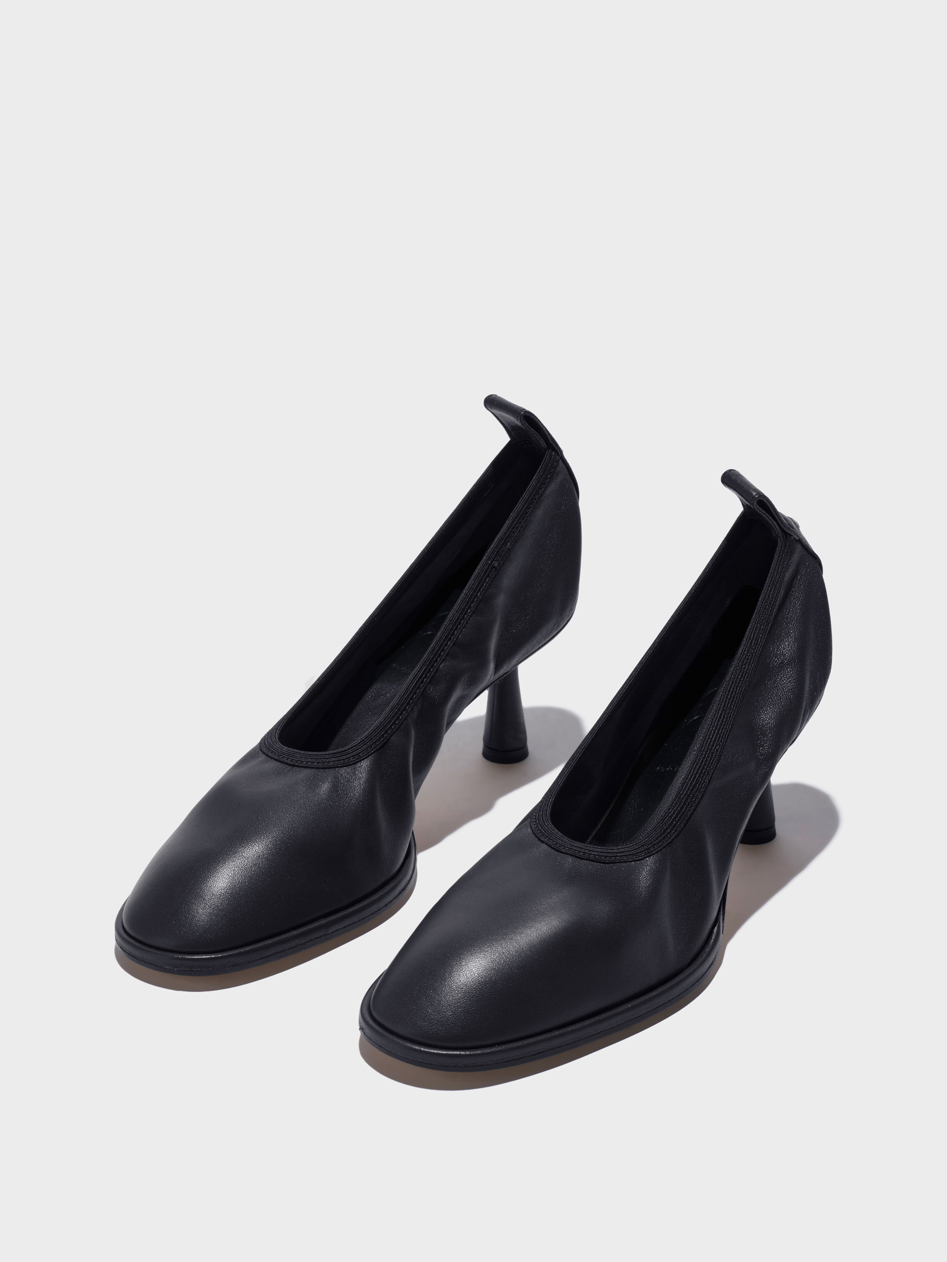 Aeyde | Giulia Stiletto Pumps Leather Pumps for Women | Black Nappa | Round Toe | Mid Heel | Luxury Materials | Handmade in Italy