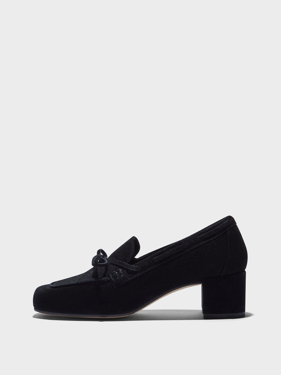 Grenn Suede Heeled Loafers