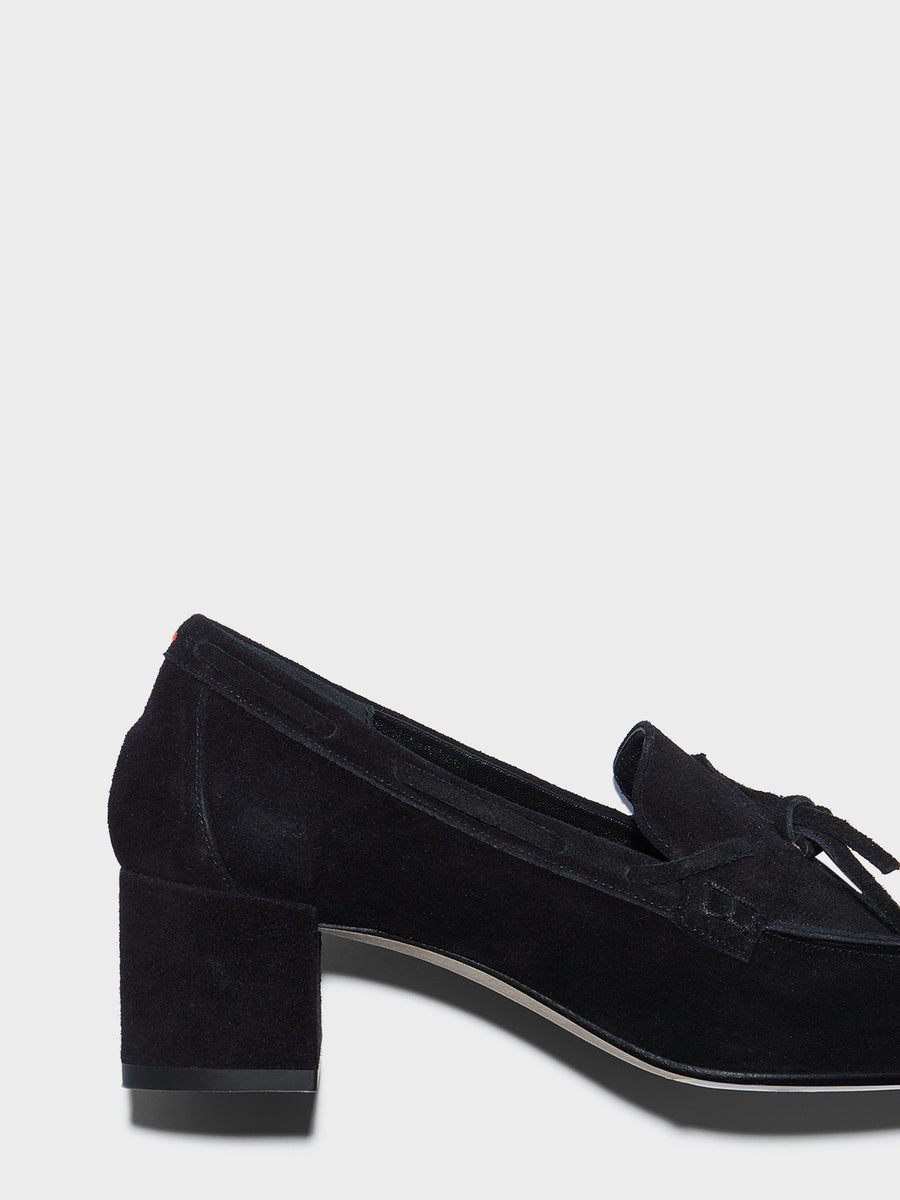 Grenn Suede Heeled Loafers