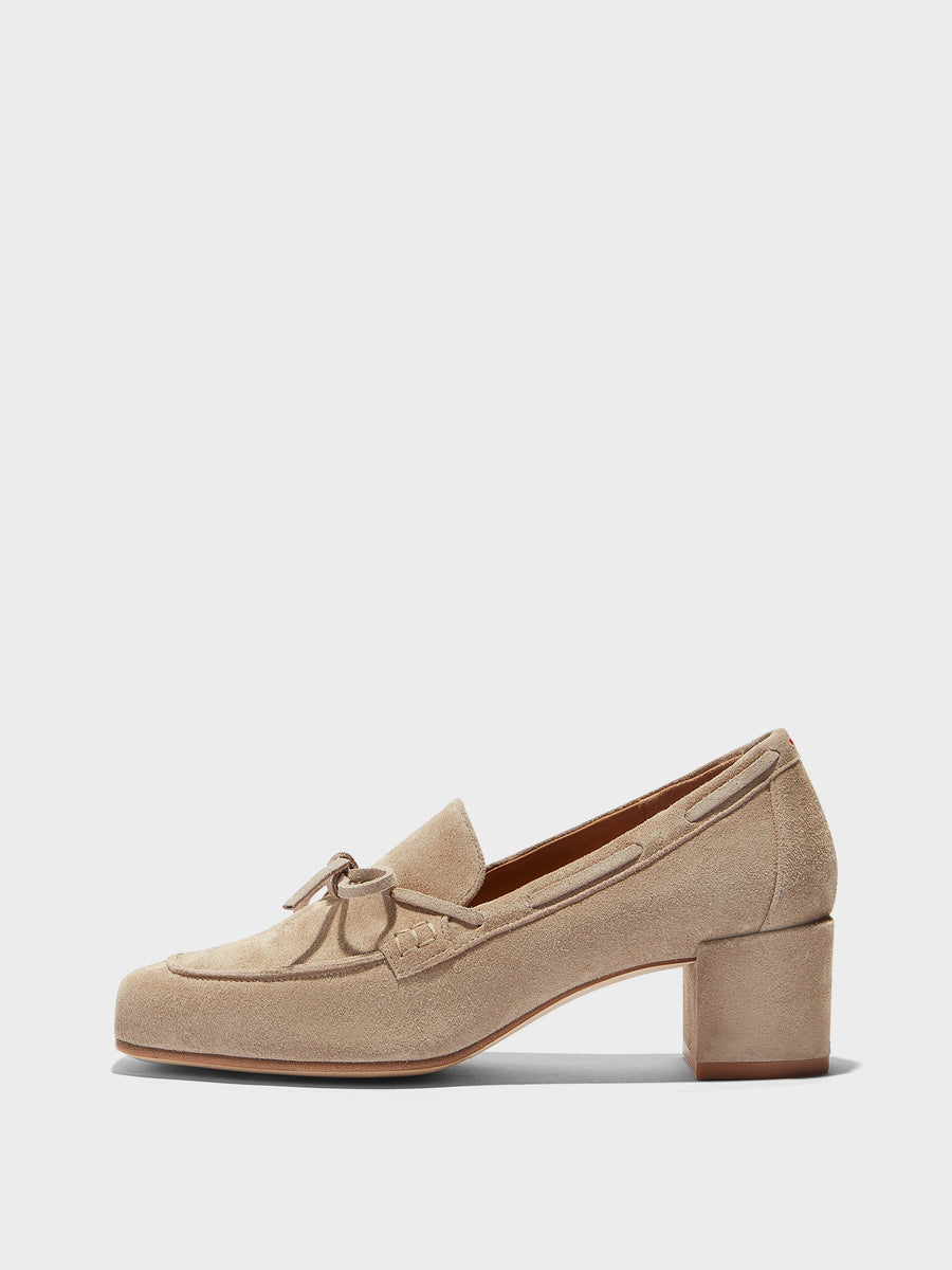 Grenn Suede Heeled Loafers
