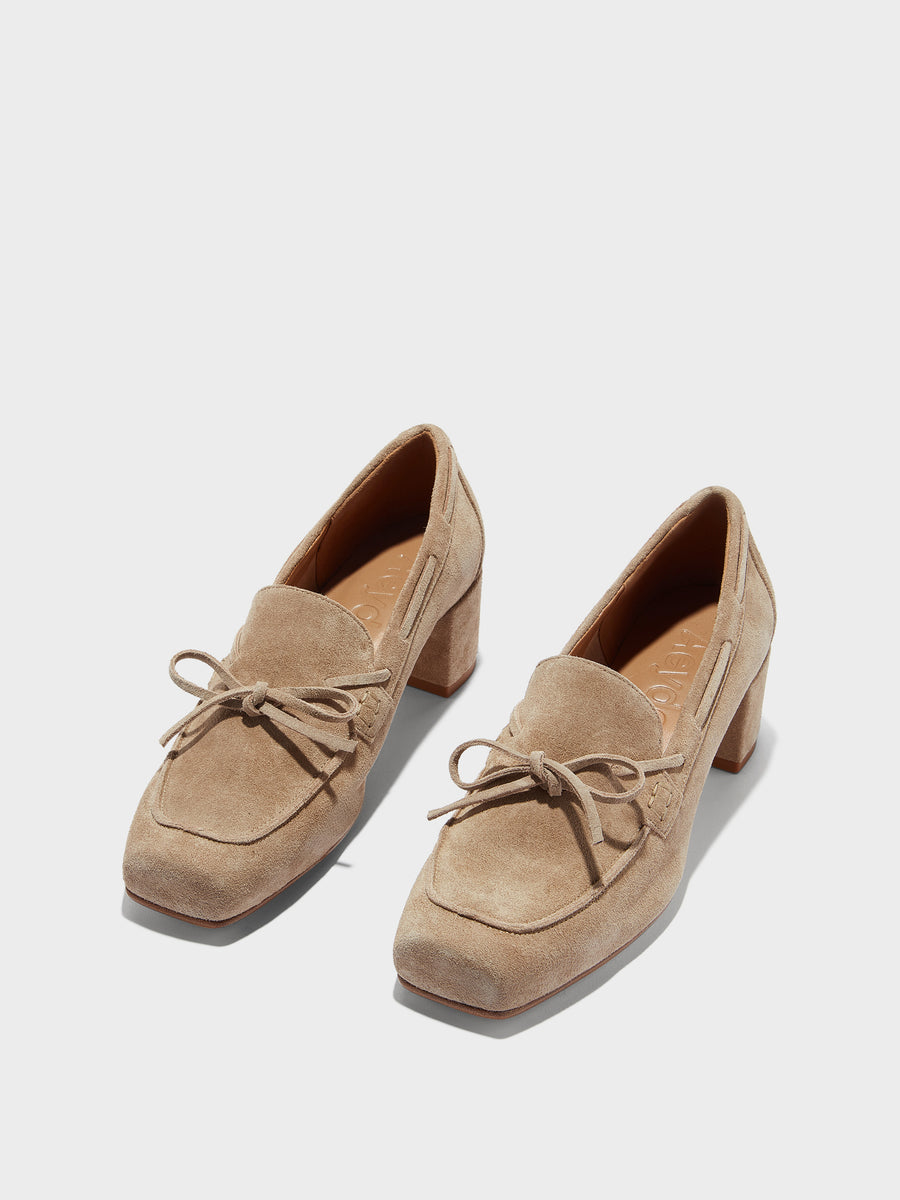 Grenn Suede Heeled Loafers