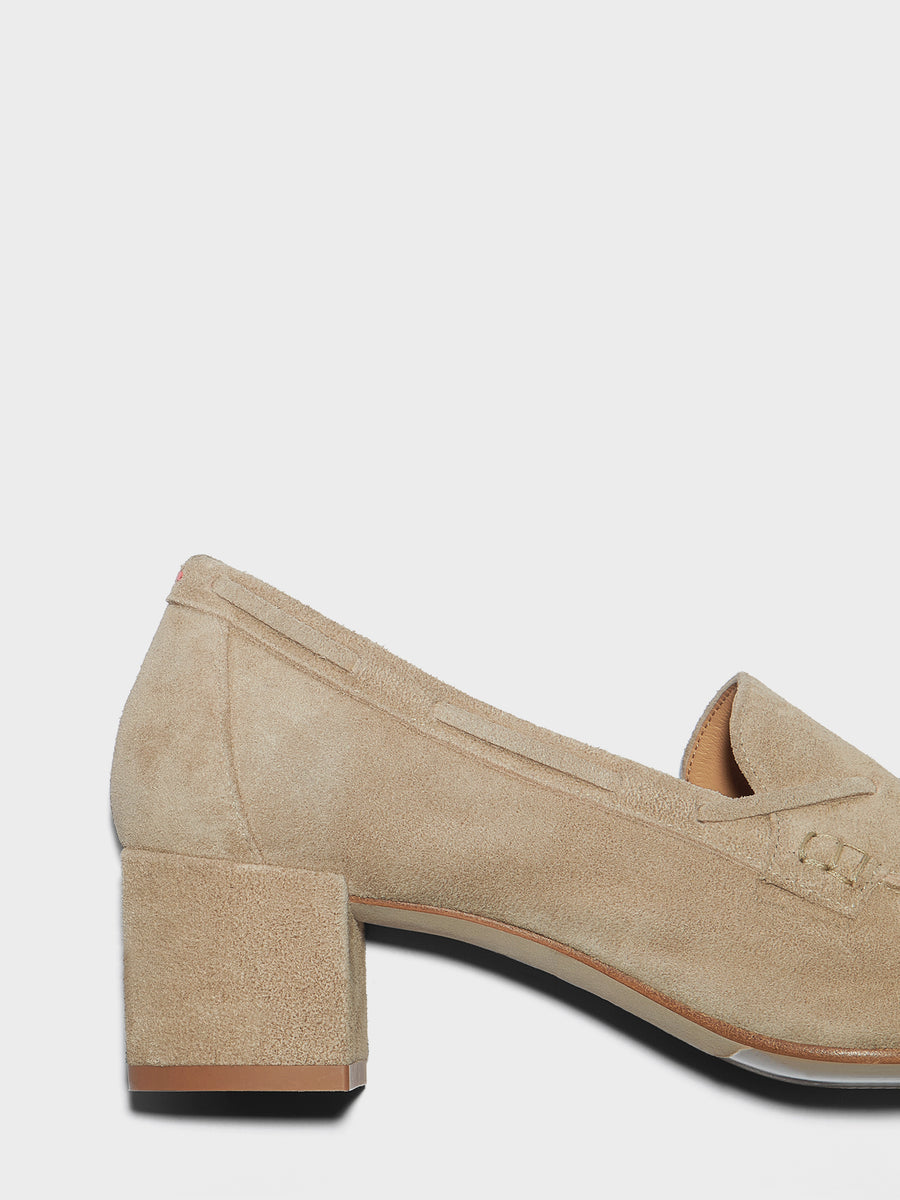 Grenn Suede Heeled Loafers