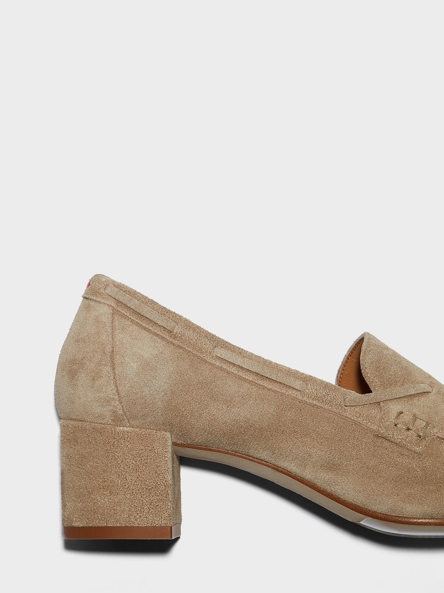 Grenn Suede Heeled Loafers