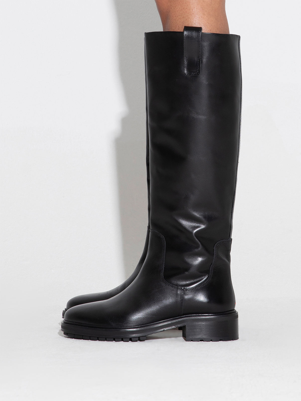 Henry Leather Knee High Boots Black Calf