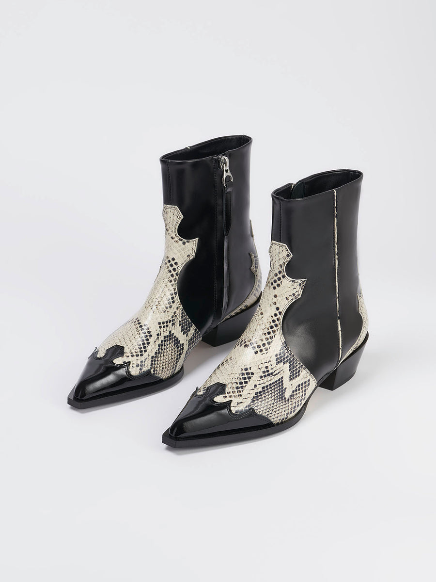 Hester Black/Creamy Calf/Snake