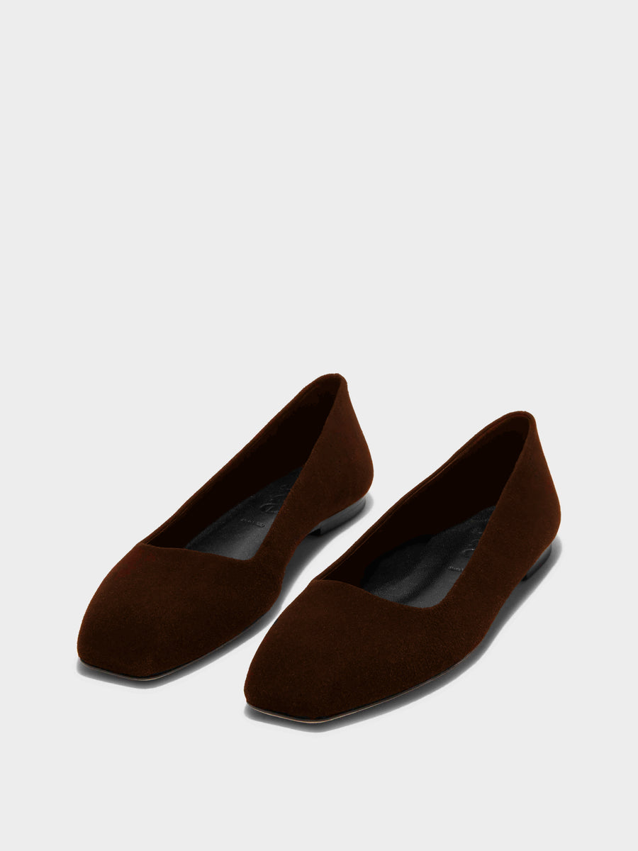 Ida Suede Square-Toe Flats