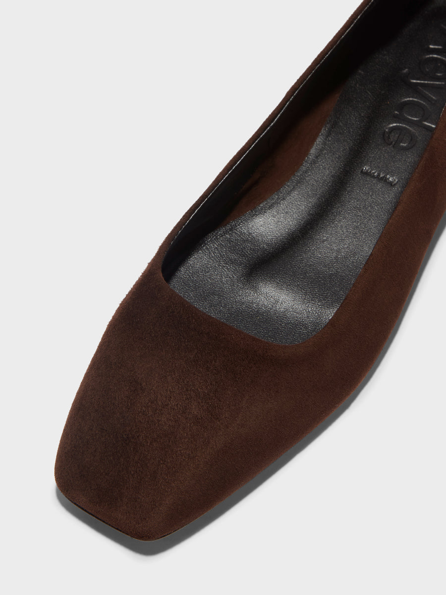 Ida Suede Square-Toe Flats