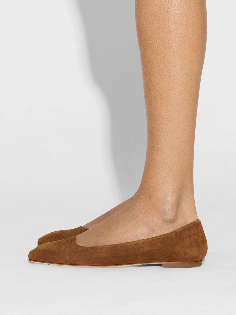 Ida Suede Square-Toe Flats