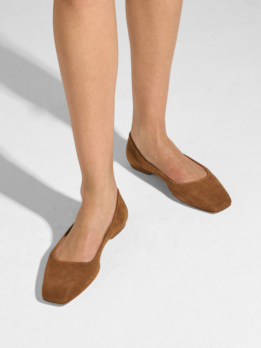 Ida Suede Square-Toe Flats