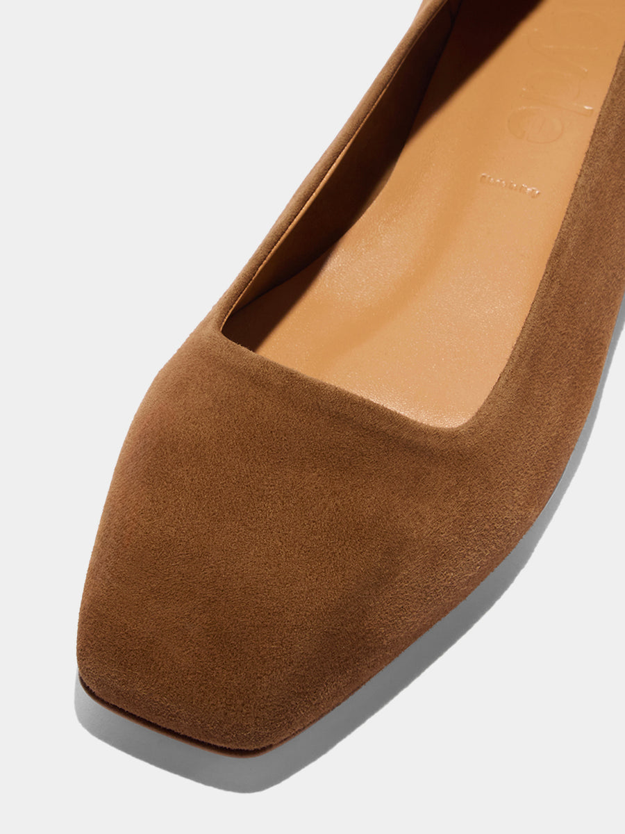 Ida Suede Square-Toe Flats
