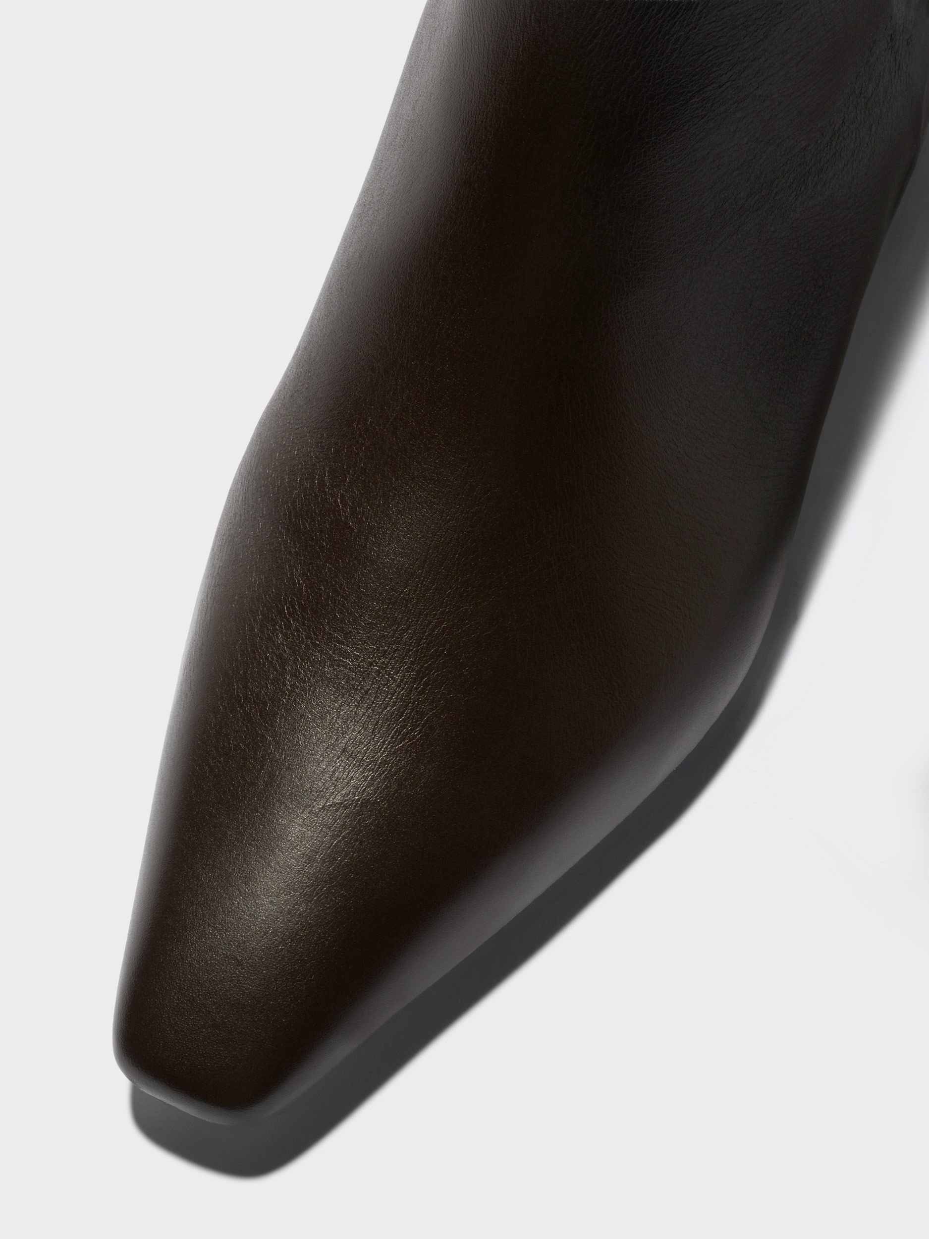 Aeyde | Ilaria Knee-High Boots Leather Knee High Boots for Women | Moka Calf | Square Toe | Low Heel | Heel Details