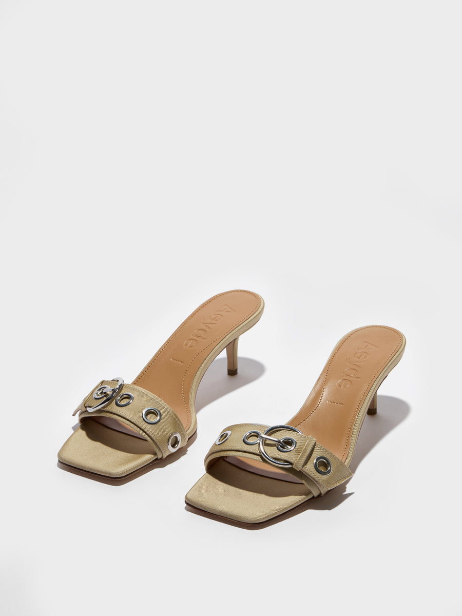 Ilvy Eyelet Grosgrain Mules