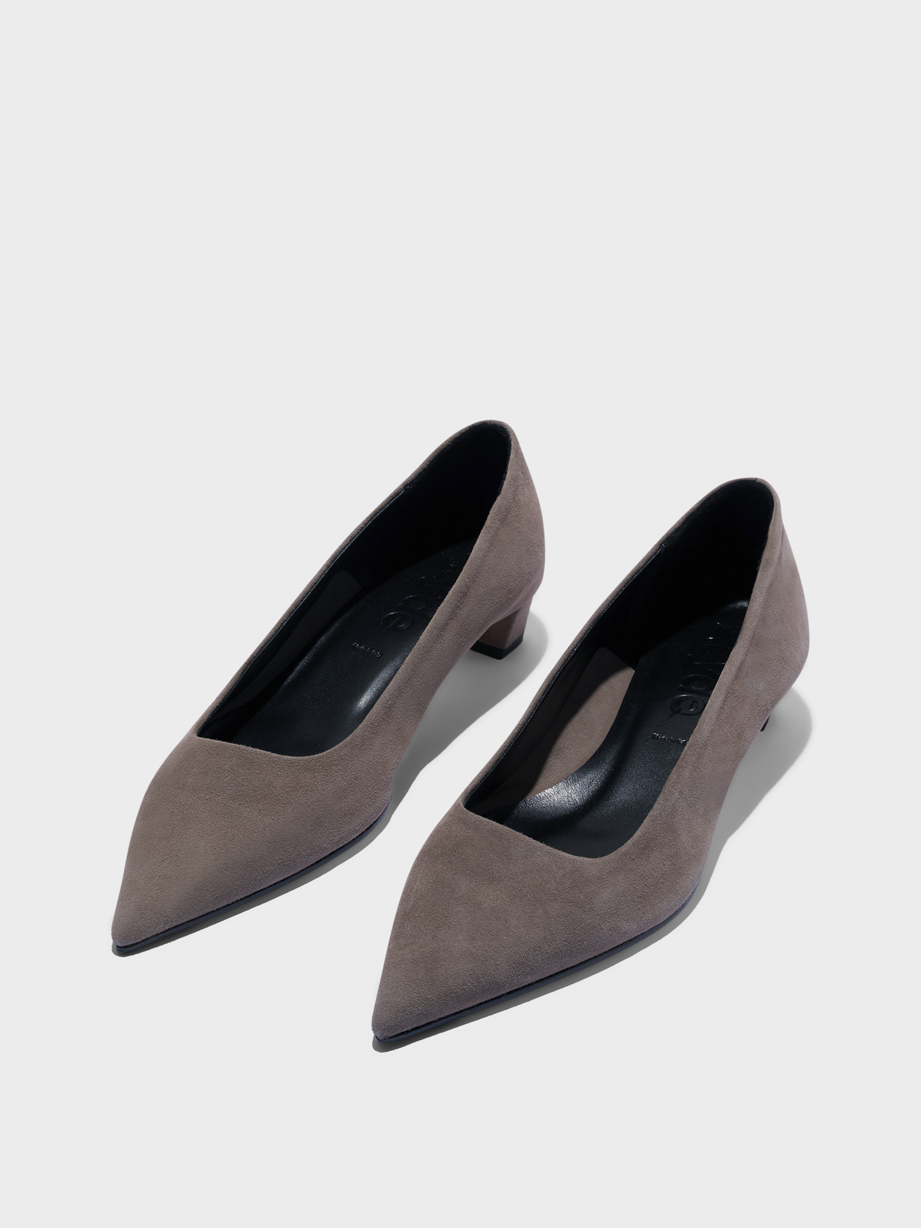 Aeyde | Judi Suede Pointed Pumps Leather Pumps for Women | Taupe Suede | Pointed Toe | Low Heel | Luxury Materials | Handmade in Italy