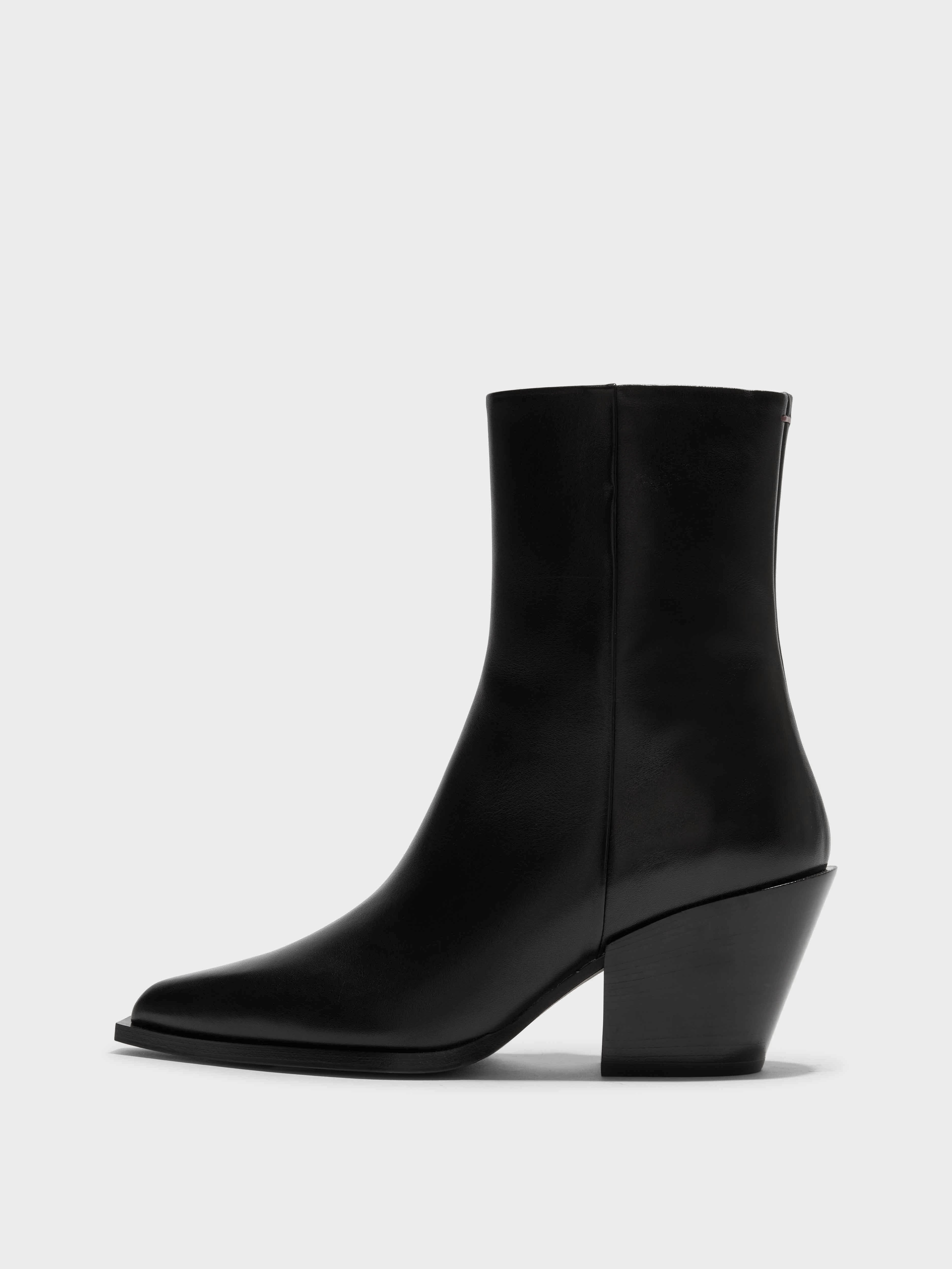 ショートブーツ・ブーティ aeyde Kala Ankle Boots - Aeyde - Leather - Black Kara Leather Cowboy Ankle Boots – Aeyde