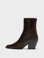 Kara Leather Cowboy Ankle Boots - Image 1